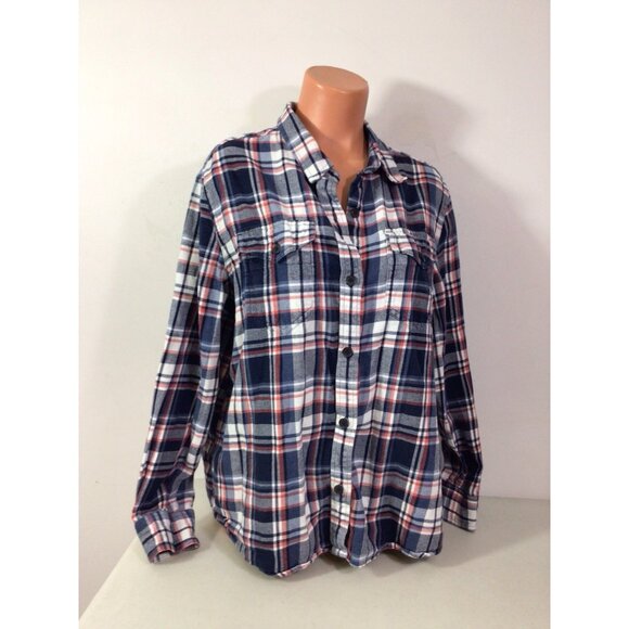 Tilley Plaid Flannel Shirt Button Front Womens 2XL - Picture 9 of 9